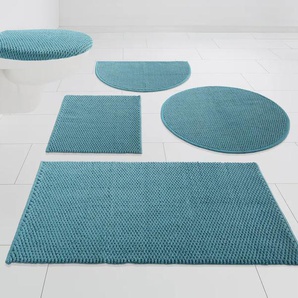 Badematte HOME AFFAIRE Dalia Badematten Gr. 2-tlg. Stand-WC Set, 2 St., Baumwolle, blau (türkis) Einfarbige Badematten Baumwolle, Badteppich, auch als 2-teiliges Set erhältlich