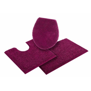 Badematte HOME AFFAIRE Maren Badematten Gr. 3-tlg. Stand-WC Set, 3 St., Baumwolle (Bio-Baumwolle), lila (beere) Einfarbige Badematten Bio-Baumwolle, Badteppich, auch als 3 teiliges Set