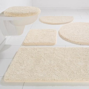 Badematte KINZLER Chaozhou Badematten Gr. rechteckig (55 cm x 50 cm) rechteckig (50 cm x 80 cm), 2 St., Polyester, beige (natur) Einfarbige Badematten Badteppich, Uni Farben, als rechteckig, rund & Set erhältlich