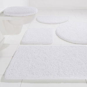 Badematte KINZLER Chaozhou Badematten Gr. rechteckig (55 cm x 50 cm) rechteckig (60 cm x 100 cm), 2 St., Polyester, weiß Einfarbige Badematten Badteppich, Uni Farben, als rechteckig, rund & Set erhältlich