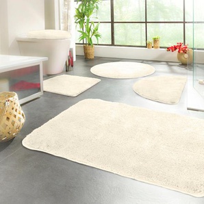 Badematte KINZLER Chaozhou Badematten Gr. rechteckig (50 cm x 80 cm), 1 St., Polyester, beige (natur) Einfarbige Badematten Badteppich, Uni Farben, als rechteckig, rund & Set erhältlich