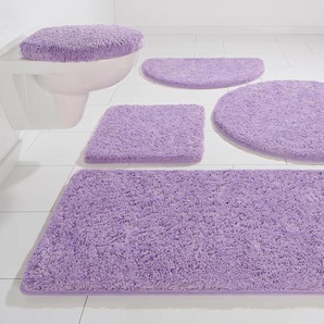 Badematte KINZLER Chaozhou Badematten Gr. rechteckig (70 cm x 120 cm), 1 St., Polyester, lila (flieder) Einfarbige Badematten Badteppich, Uni Farben, als rechteckig, rund & Set erhältlich