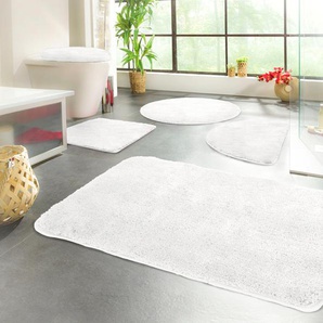 Badematte KINZLER Chaozhou Badematten Gr. rund (Ø 90 cm), 1 St., Polyester, weiß Einfarbige Badematten Badteppich, Uni Farben, als rechteckig, rund & Set erhältlich