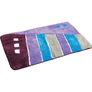 Badematte KINZLER Gembloux Badematten Gr. rechteckig (80 cm x 150 cm), 1 St., Polyester, lila (flieder) Gemusterte Badematten Badteppich, als rechteckig & rund erhältlich