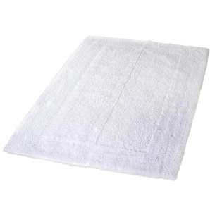 Badematte KLEINE WOLKE Havanna Badematten Gr. rechteckig (70 cm x 120 cm), 1 St., Baumwolle, weiß (schneeweiß) Gemusterte Badematten Badteppich, Uni Farben, Hoch-Tief Effekt, mit Bordüre