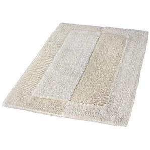 Badematte KLEINE WOLKE Havanna Badematten Gr. rechteckig (85 cm x 150 cm), 1 St., Baumwolle, beige (natur) Gemusterte Badematten Badteppich, Uni Farben, Hoch-Tief Effekt, mit Bordüre