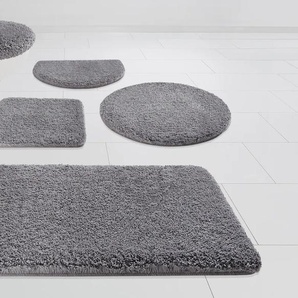 Badematte KLEINE WOLKE Mellow Badematten Gr. rund (Ø 70 cm), 1 St., Polyester, grau (anthrazit) Einfarbige Badematten Badteppich, Uni-Farben, rechteckig & rund erhältlich