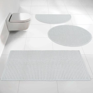 Badematte LEGER HOME BY LENA GERCKE Luna Badematten Gr. halbrund (50 cm x 80 cm), 1 St., Baumwolle, weiß Einfarbige Badematten aus Bio-Baumwolle im Waffelmuster