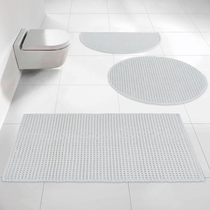 Badematte LEGER HOME BY LENA GERCKE Luna Badematten Gr. rund (Ø 75 cm), 1 St., Baumwolle, weiß Einfarbige Badematten aus Bio-Baumwolle im Waffelmuster