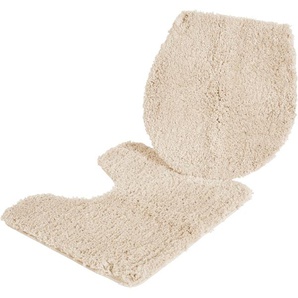 Badematte LEGER HOME BY LENA GERCKE Narami Badematten Gr. WC-Vorleger rechteckig ohne Ausschnitt (50 cm x 55 cm) WC-Deckelbezug (47 cm x 50 cm), 2 St., Polyester, beige (creme) Einfarbige Badematten Badteppich, weiche durch Mikrofaser