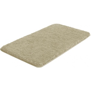 Badematte LEONIQUE Porto Badematten Gr. rechteckig (90 cm x 160 cm), 1 St., Polyester, beige (sand) Einfarbige Badematten Badteppich, waschbar, auch als 3 teiliges Set erhältlich