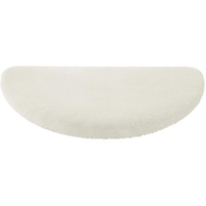 Badematte LEONIQUE Ransol Badematten Gr. halbrund (50 cm x 80 cm), 1 St., Polyester, weiß Einfarbige Badematten Badteppich, Kaninchenfell-Haptik, rechteckig, rund & als 3-tlg. Set
