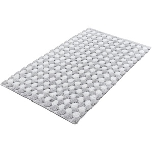 Kleine Wolke Badematte Merida 1, Höhe 17 mm, rutschhemmend beschichtet, fußbodenheizungsgeeignet, Baumwolle, quadratisch, Badteppich, modernes Design, Hoch-Tief Effekt, waschbar