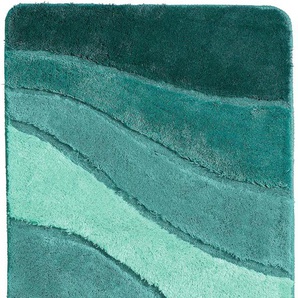 Badematte MEUSCH Badematten Gr. rechteckig (80 cm x 150 cm), 1 St., grün (salbei) Gemusterte Badematten