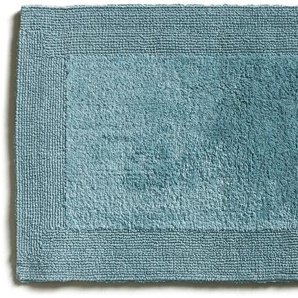 Badematte MÖVE Loft Badematten Gr. rechteckig (60 cm x 100 cm), 1 St., Baumwolle, blau (arctic) Einfarbige Badematten