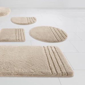 Badematte MÖVE Loft Badematten Gr. rechteckig (70 cm x 110 cm), 1 St., Polyacryl, beige (papyrus) Einfarbige Badematten Badteppich, auch als 2 teiliges Set & rund