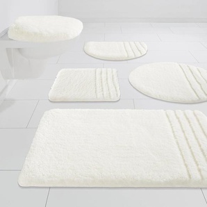 Badematte MÖVE Loft Badematten Gr. rechteckig (90 cm x 160 cm), 1 St., Polyacryl, weiß (ivory) Einfarbige Badematten Badteppich, auch als 2 teiliges Set & rund