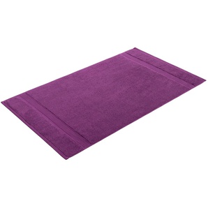 Badematte MY HOME Afri Badematten Gr. rechteckig (60 cm x 130 cm) rechteckig (60 cm x 130 cm), 2 St., Baumwolle, lila Gemusterte Badematten weich, einfarbig, Bordüre, 2-teiliges Badematten-Set
