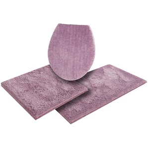 Badematte MY HOME Jos Badematten Gr. 3-tlg. Hänge-WC Set, 3 St., Polyester, lila (purple) Einfarbige Badematten in Pastell-Farben, Badteppich als 3 teiliges Set erhältlich