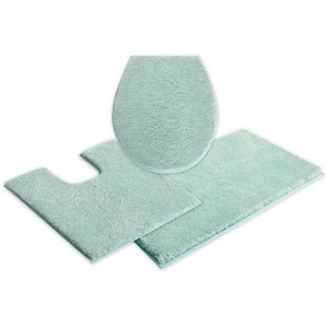 Badematte MY HOME Jos Badematten Gr. 3-tlg. Stand-WC Set, 3 St., Polyester, grün Einfarbige Badematten in Pastell-Farben, Badteppich als 3 teiliges Set erhältlich