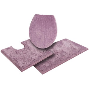Badematte MY HOME Jos Badematten Gr. 3-tlg. Stand-WC Set, 3 St., Polyester, lila (purple) Einfarbige Badematten in Pastell-Farben, Badteppich als 3 teiliges Set erhältlich