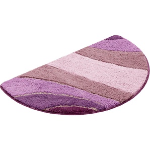 Badematte MY HOME Josie Badematten Gr. halbrund (50 cm x 80 cm), 1 St., Polyester, lila (purple) Gemusterte Badematten Badteppich, Badematten, rechteckig, rund & als 3-tlg. Set erhältlich