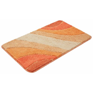 Badematte MY HOME Josie Badematten Gr. rechteckig (60 cm x 100 cm), 1 St., Polyester, orange (terra) Gemusterte Badematten Badteppich, Badematten, rechteckig, rund & als 3-tlg. Set erhältlich