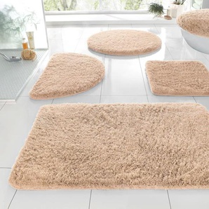 Badematte MY HOME Merida Badematten Gr. rechteckig (90 cm x 160 cm), 1 St., Kunstfaser, beige (sand) Einfarbige Badematten Badteppich, Badematten, unifarben, auch als 2-tlg. Set erhältlich
