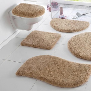 Badematte MY HOME Merida Badematten Gr. rund (Ø 80 cm), 1 St., Kunstfaser, beige Einfarbige Badematten Badteppich, Badematten, unifarben, auch als 2-tlg. Set erhältlich
