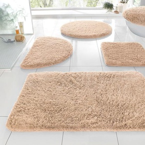 Badematte MY HOME Merida Badematten Gr. wellenförmig (50 cm x 90 cm), 1 St., Kunstfaser, beige (sand) Einfarbige Badematten Badteppich, Badematten, unifarben, auch als 2-tlg. Set erhältlich