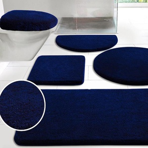 Badematte MY HOME Merida, Badvorleger, Badezimmer Teppich Gr. 6, blau (marine), H:32mm, Kunstfaser, Badematten, Badteppich, Uni Farben, rechteckig, rund & als 2-tlg. Set erhältlich
