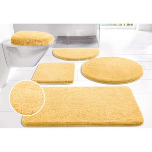 Badematte MY HOME Merida, Badvorleger, Badezimmer Teppich Gr. 6, gelb, H:32mm, Kunstfaser, Badematten, Badteppich, Uni Farben, rechteckig, rund & als 2-tlg. Set erhältlich