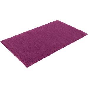 Badematte MY HOME Vanessa Badematten Gr. rechteckig (70 cm x 110 cm), 1 St., Polyester, lila (beere) Einfarbige Badematten Badteppich, weiche Haptik, unifarben