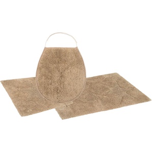 Badematte OTTO PRODUCTS Star Badematten Gr. 3-tlg. Hänge-WC Set, 3 St., Baumwolle, beige (sand) Einfarbige Badematten Stern-Motiv, als 3 teiliges Set erhältlich