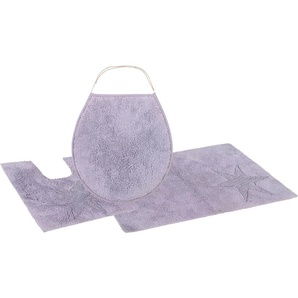 Badematte OTTO PRODUCTS Star Badematten Gr. 3-tlg. Stand-WC Set, 3 St., Baumwolle, lila (lavendel) Einfarbige Badematten Stern-Motiv, als 3 teiliges Set erhältlich