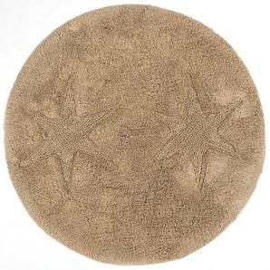 Badematte OTTO PRODUCTS Star Badematten Gr. rund (Ø 80 cm), 1 St., Baumwolle, beige (sand) Einfarbige Badematten Stern-Motiv, als 3 teiliges Set erhältlich