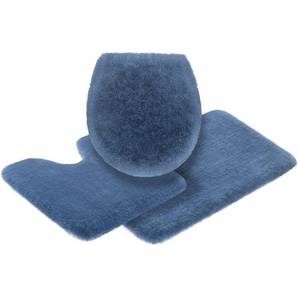 Badematte Ransol Leonique, Höhe 50 mm, fußbodenheizungsgeeignet, strapazierfähig, Polyester, rechteckig, 3-tlg. Stand-WC Set, Badteppich, Kaninchenfell-Haptik, rechteckig, rund & als 3-tlg. Set