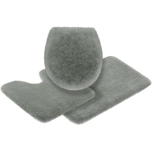 Badematte Ransol Leonique, Höhe 50 mm, fußbodenheizungsgeeignet, strapazierfähig, Polyester, rechteckig, 3-tlg. Stand-WC Set, Badteppich, Kaninchenfell-Haptik, rechteckig, rund & als 3-tlg. Set