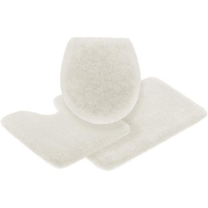 Badematte Ransol Leonique, Höhe 50 mm, fußbodenheizungsgeeignet, strapazierfähig, Polyester, rechteckig, 3-tlg. Stand-WC Set, Badteppich, Kaninchenfell-Haptik, rechteckig, rund & als 3-tlg. Set