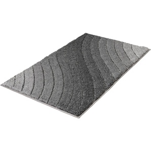 Kleine Wolke Badematte Tender, Höhe 20 mm, rutschhemmend beschichtet, fußbodenheizungsgeeignet, Polyester, quadratisch, Badteppich, Wellen Design, mit Farbverlauf, Hoch-Tief Effekt, waschbar