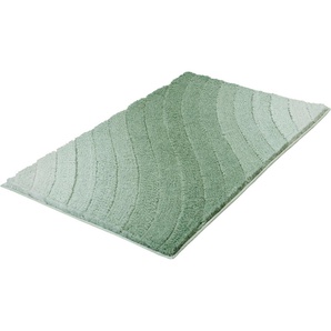 Kleine Wolke Badematte Tender, Höhe 20 mm, rutschhemmend beschichtet, fußbodenheizungsgeeignet, Polyester, quadratisch, Badteppich, Wellen Design, mit Farbverlauf, Hoch-Tief Effekt, waschbar