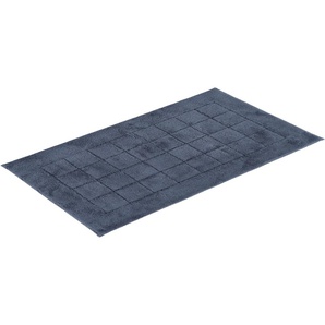Badematte VOSSEN Exclusive Badematten Gr. rechteckig (67 cm x 120 cm), 1 St., Baumwolle, blau (nepal) Einfarbige Badematten Badteppich, Uni-Farben, Karo Muster, Hoch-Tief Effekt, reine Baumwolle