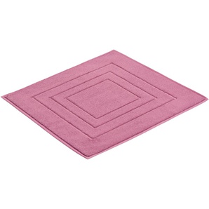 Badematte VOSSEN Feeling Badematten Gr. rechteckig (60 cm x 100 cm), 1 St., Baumwolle, lila (hot lilac) Einfarbige Badematten Badteppich, Uni-Farben, mit Bordüre, Hoch-Tief Effekt, reine Baumwolle