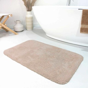 Badematte WECON HOME BASICS Ole WB-2721 Badematten Gr. 1 St., Baumwolle, beige (beige,creme) Einfarbige Badematten 100% Baumwollflor, waschbar, einfarbig, Badezimmerteppich