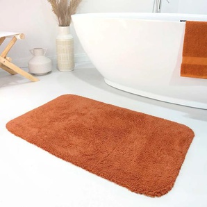 Badematte WECON HOME BASICS Ole WB-2721 Badematten Gr. 1 St., Baumwolle, orange (terrakotta) Einfarbige Badematten 100% Baumwollflor, waschbar, einfarbig, Badezimmerteppich