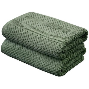 Badetuch FRAMSOHN FROTTIER Ocean Bio Badetücher Handtücher (Packung) Gr. B/L: 75 cm x 150 cm (2 St.), grün (green, dunkelgrün, tannengrün, moosgrün) Badetücher