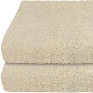 Badetuch SCHIESSER Skyline Color Handtücher Gr. B/L: 70 cm x 140 cm (2 St.), beige Badetücher mit Webbordüre
