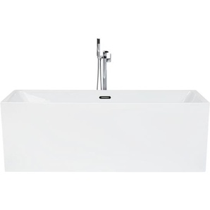 Freistehende Badewanne Weiß 170 x 80 cm rechteckige Form Sanitäracryl Modern