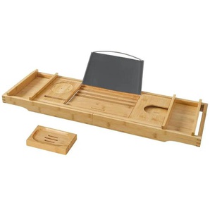 Badewannenregal | holzfarben | Bambus | 109 cm | 20,5 cm |