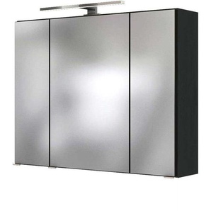 Badezimmer led Spiegelschrank 80 cm ARLON-03 in matt grau BxHxT: 80 x 66 x 20 cm